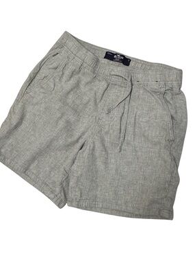 Hollister Light Gray Women's Linen-Blend Drawstring Shorts